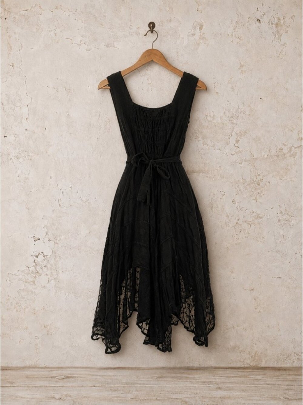 Holy Clothing L Sleeveless Dress Lace Up Flared Sparkle Fairy Witchy Embroidery - Picture 3 of 6